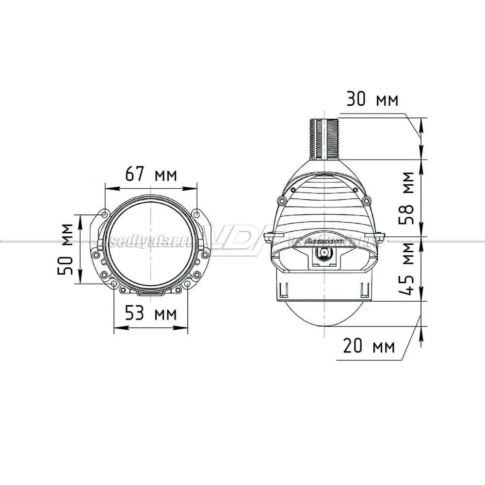 Светодиодные линзы Aozoom A5+ 2.5 12V 37/50W